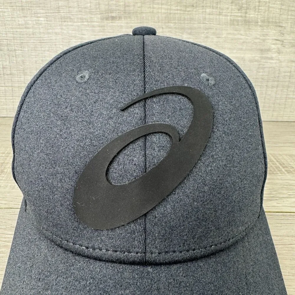 ASICS Train Sana Baseball Cap Unisex One Size Charcoal Gray Logo Strapback Hat